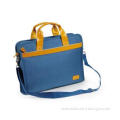Fashion Blue Nylon Bag with Leather Handles for Laptop / No